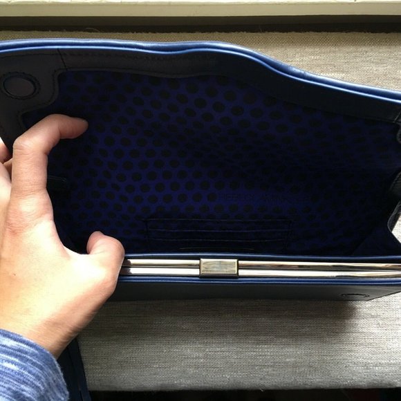 Anthropologie REBECCA MINKOFF Honey Leather Woven Clutch Handbag - Picture 5 of 12